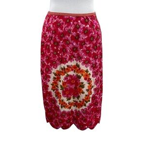 Vintage Saramae Lingerie Half Slip Skirt Women Size Medium Pink Red‎ Floral